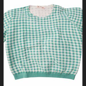 Bonpoint green checked sweater